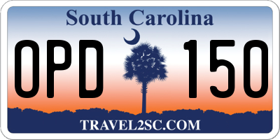 SC license plate OPD150