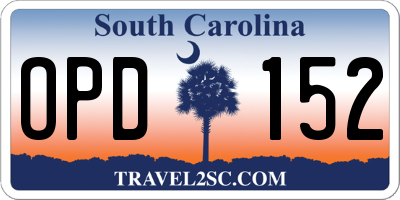 SC license plate OPD152