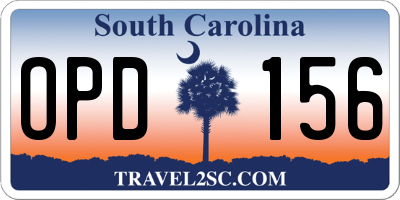 SC license plate OPD156