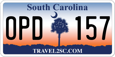 SC license plate OPD157
