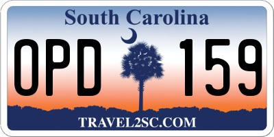 SC license plate OPD159