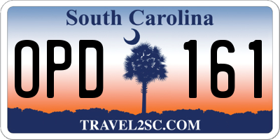 SC license plate OPD161
