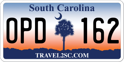 SC license plate OPD162