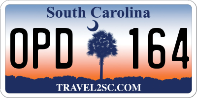 SC license plate OPD164