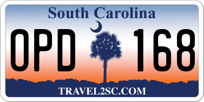 SC license plate OPD168