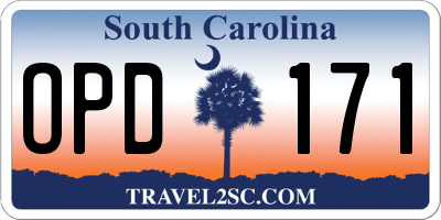 SC license plate OPD171