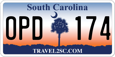 SC license plate OPD174