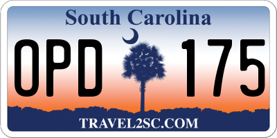 SC license plate OPD175