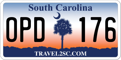 SC license plate OPD176