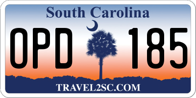 SC license plate OPD185