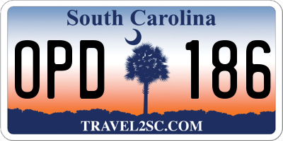 SC license plate OPD186