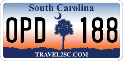 SC license plate OPD188