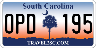 SC license plate OPD195