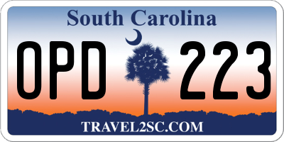 SC license plate OPD223