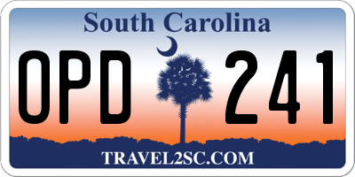 SC license plate OPD241