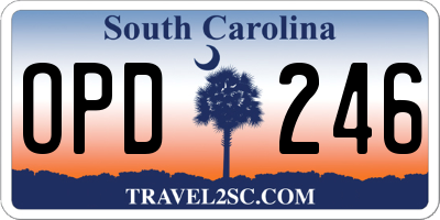 SC license plate OPD246