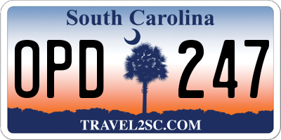 SC license plate OPD247