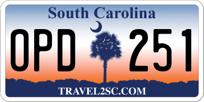 SC license plate OPD251