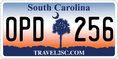 SC license plate OPD256