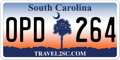 SC license plate OPD264