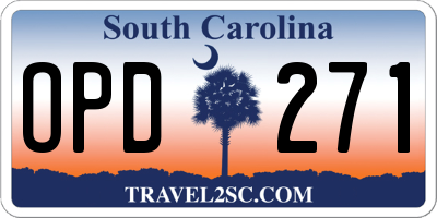 SC license plate OPD271