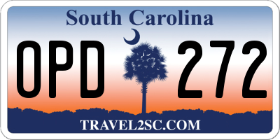 SC license plate OPD272
