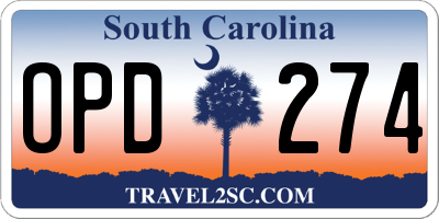 SC license plate OPD274