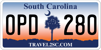SC license plate OPD280