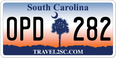 SC license plate OPD282