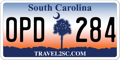 SC license plate OPD284