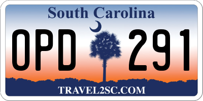 SC license plate OPD291