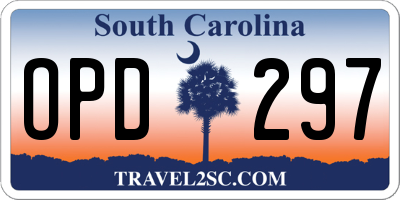 SC license plate OPD297