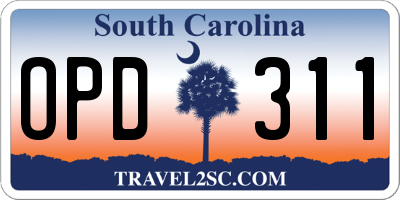 SC license plate OPD311