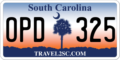 SC license plate OPD325