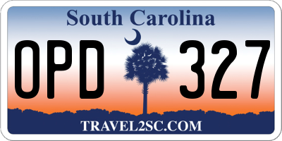 SC license plate OPD327