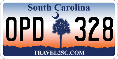 SC license plate OPD328