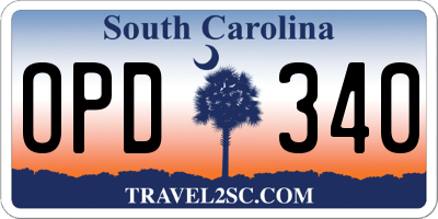 SC license plate OPD340