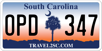 SC license plate OPD347