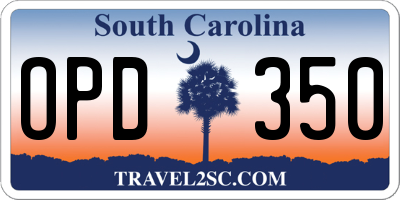 SC license plate OPD350