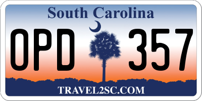 SC license plate OPD357