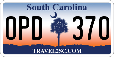 SC license plate OPD370
