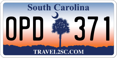 SC license plate OPD371