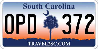 SC license plate OPD372