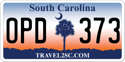 SC license plate OPD373