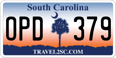 SC license plate OPD379