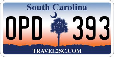 SC license plate OPD393