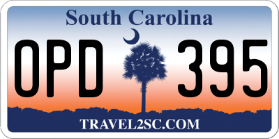 SC license plate OPD395