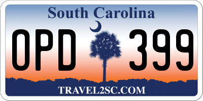 SC license plate OPD399