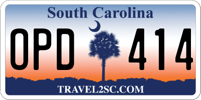 SC license plate OPD414