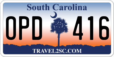 SC license plate OPD416